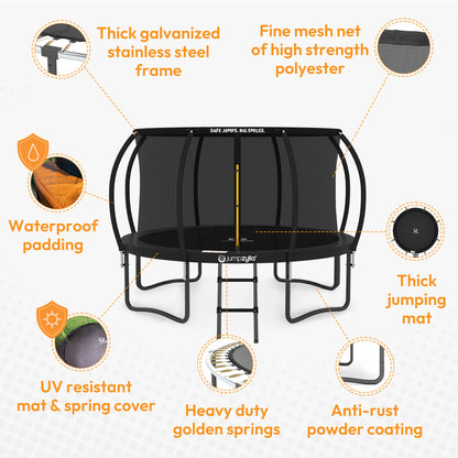 Jumpzylla 10FT Trampoline with Enclosure & Double Color Pad Cover