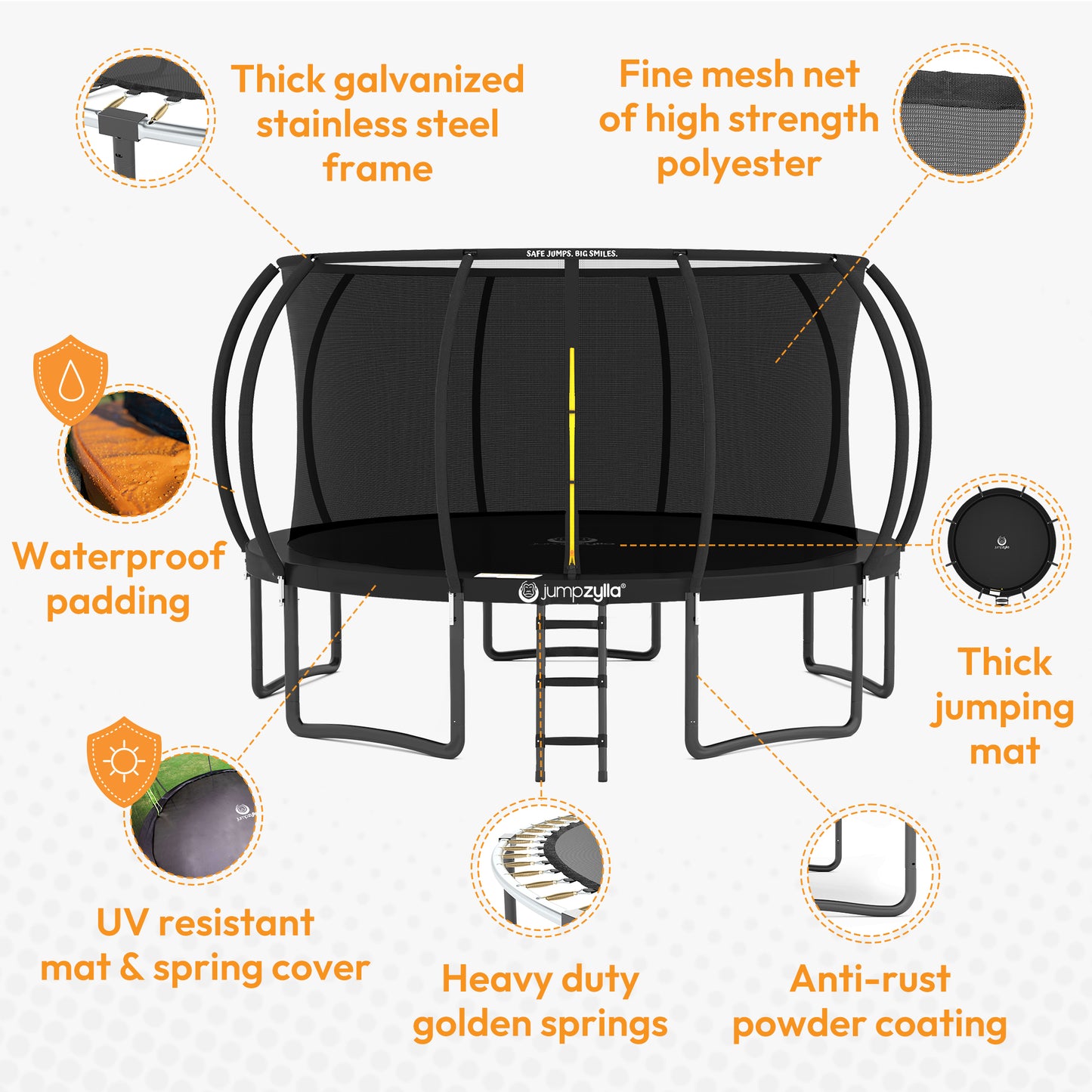 Jumpzylla 16FT Trampoline with Enclosure & Double Color Pad Cover