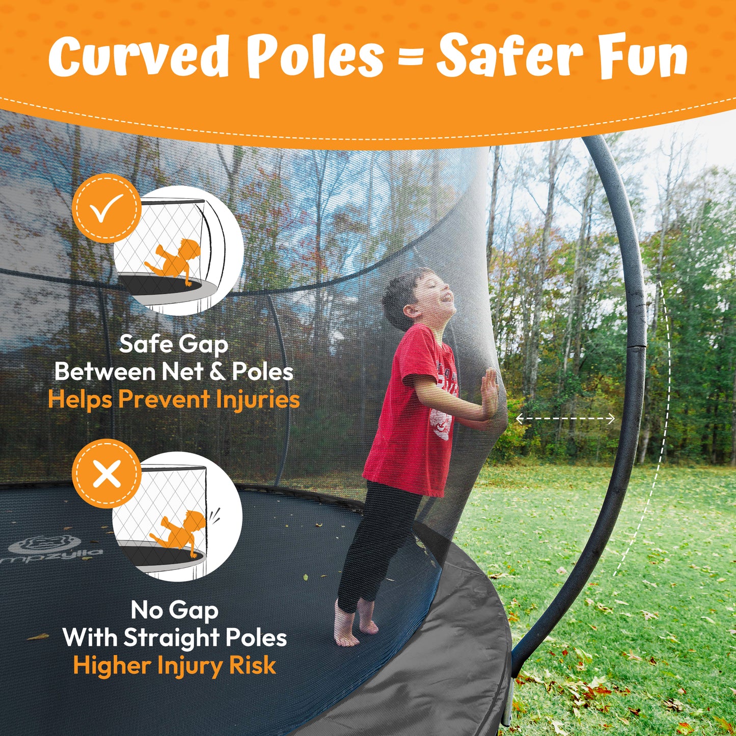 Jumpzylla 8FT Trampoline with Enclosure & Double Color Pad Cover