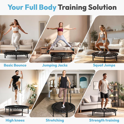 Jumpzylla Rebounder Fitness Trampoline 40" or 48" | Foldable Mini Rebounder for Adults  (450 or 550 LBS Capacity)