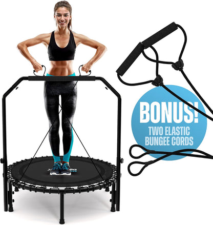 Jumpzylla Rebounder Fitness Trampoline 40" or 48" | Foldable Mini Rebounder for Adults  (450 or 550 LBS Capacity)