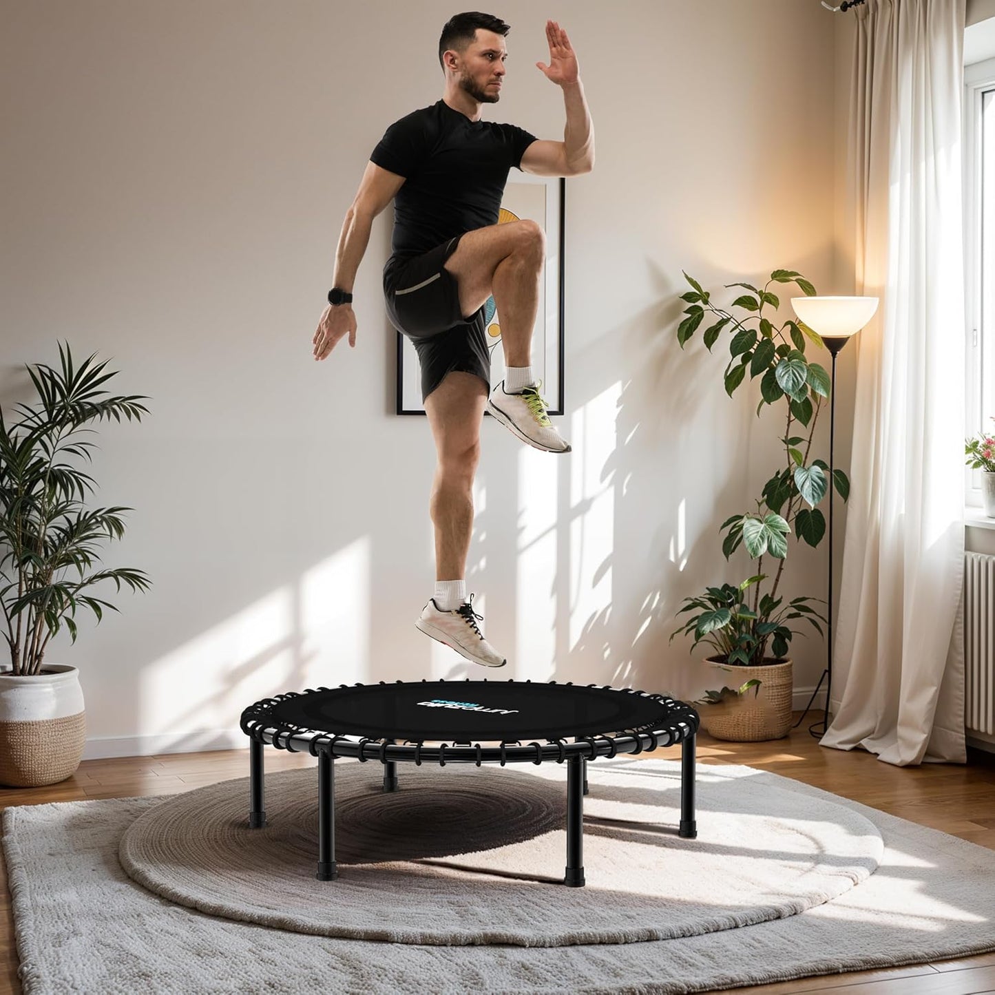 Jumpzylla Rebounder Fitness Trampoline 40" or 48" | Foldable Mini Rebounder for Adults  (450 or 550 LBS Capacity)
