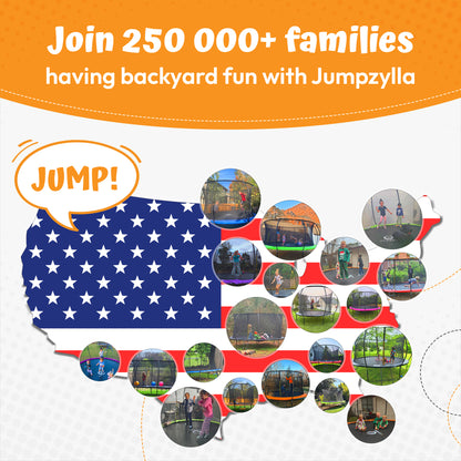 Jumpzylla 10FT Trampoline with Enclosure & Double Color Pad Cover