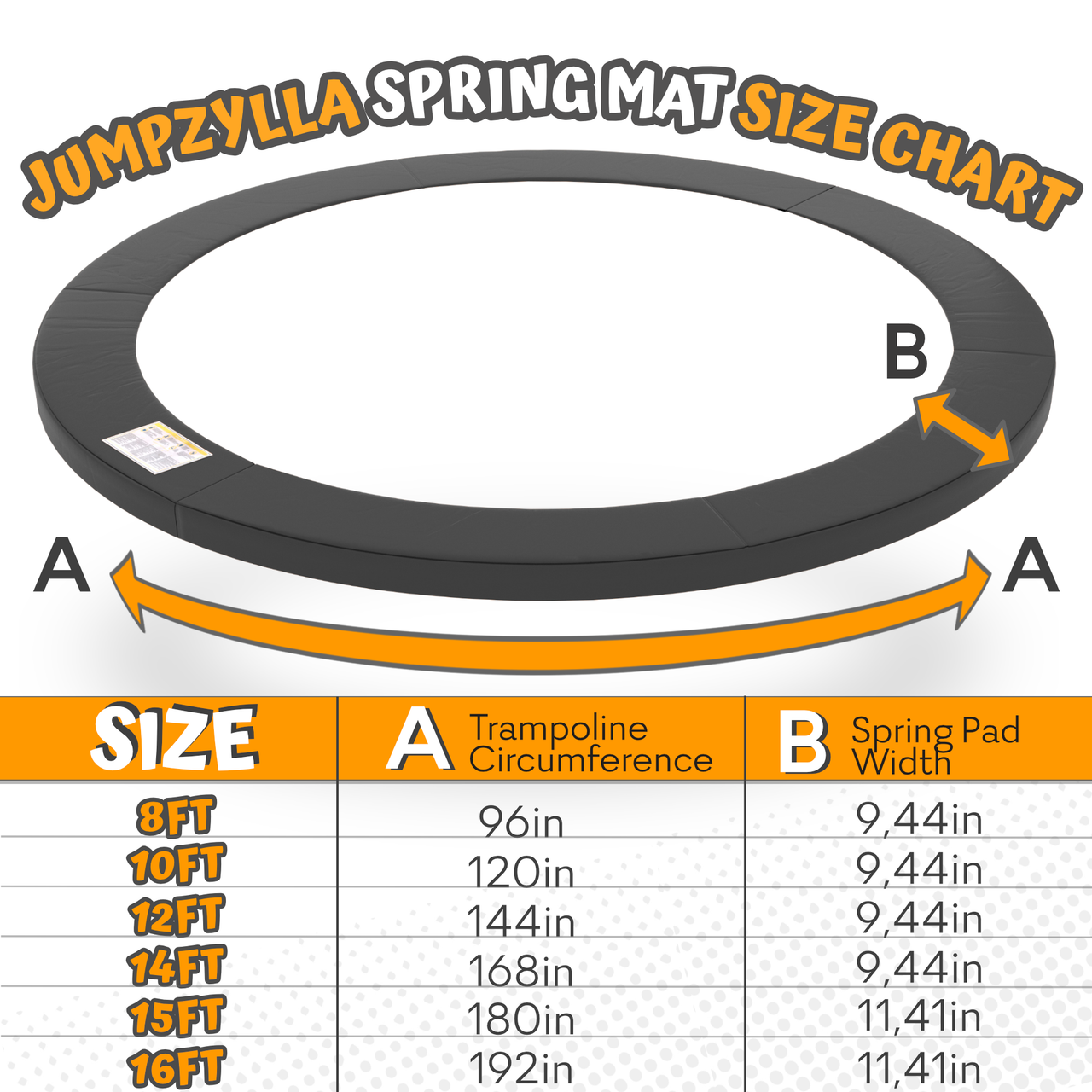 [NEW] Jumpzylla Double Sided Spring Cover Pads for 8FT Trampolines