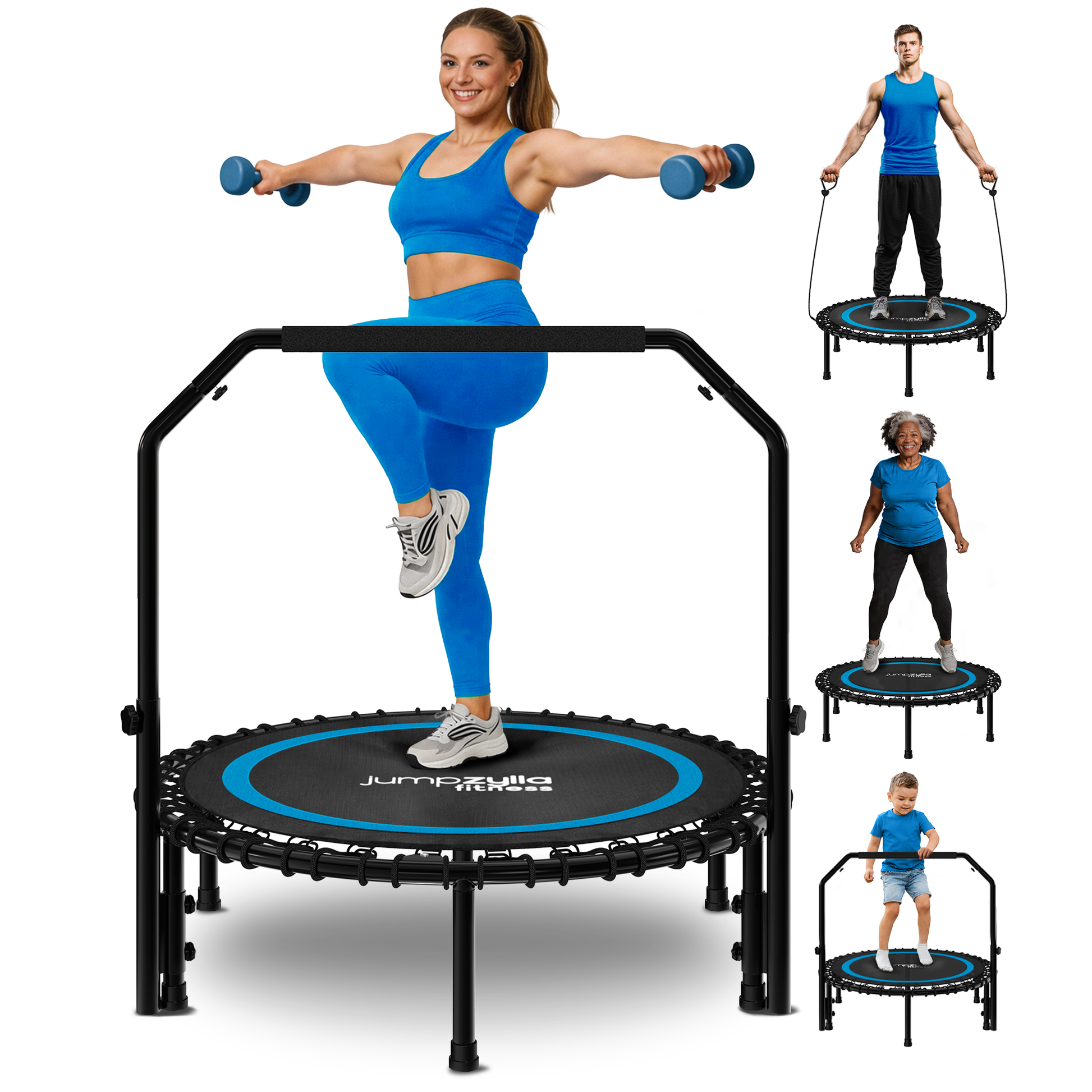Rebounder Fitness Trampoline With Bungee Cords | ASTM Certified