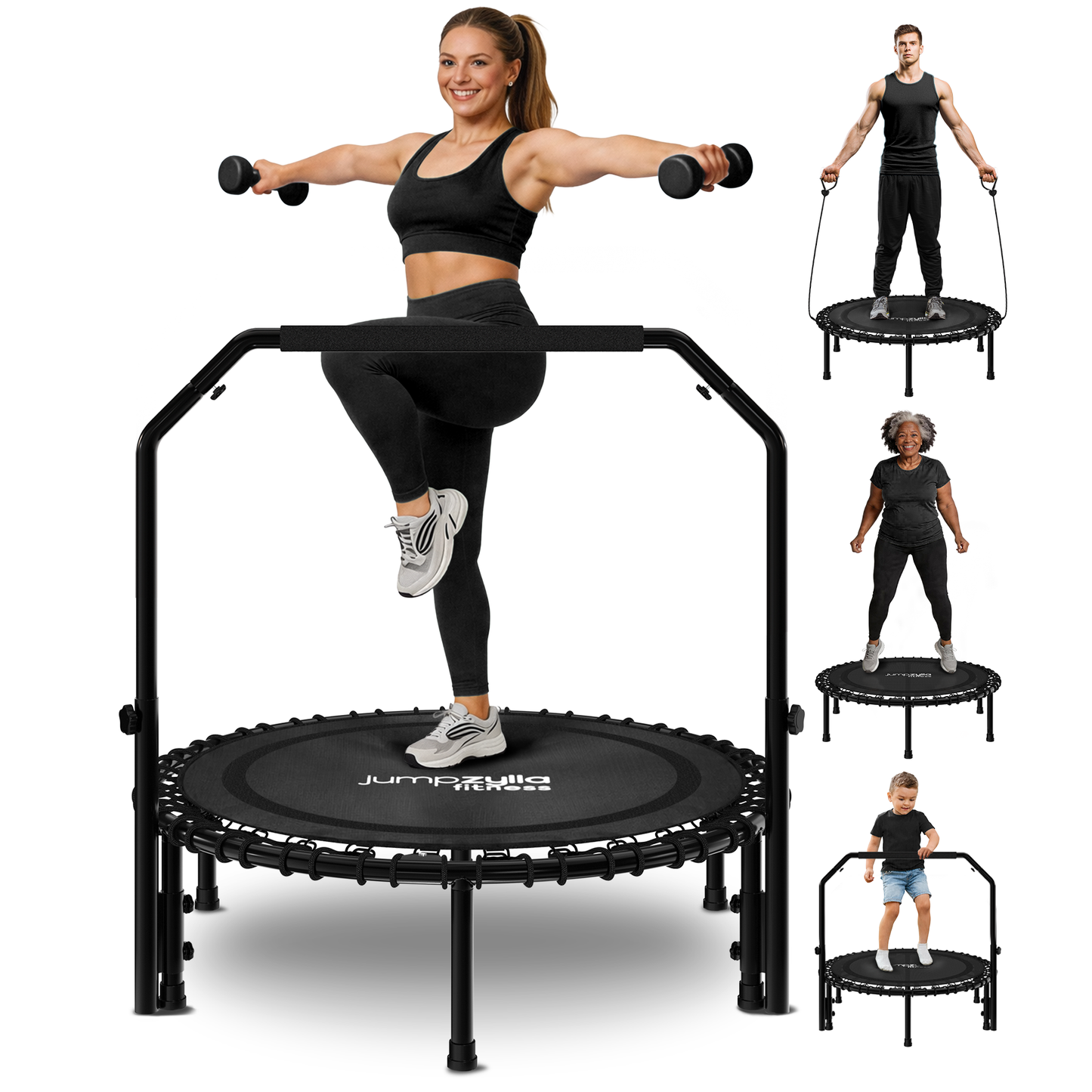 Rebounder Fitness Trampoline With Bungee Cords | ASTM Certified