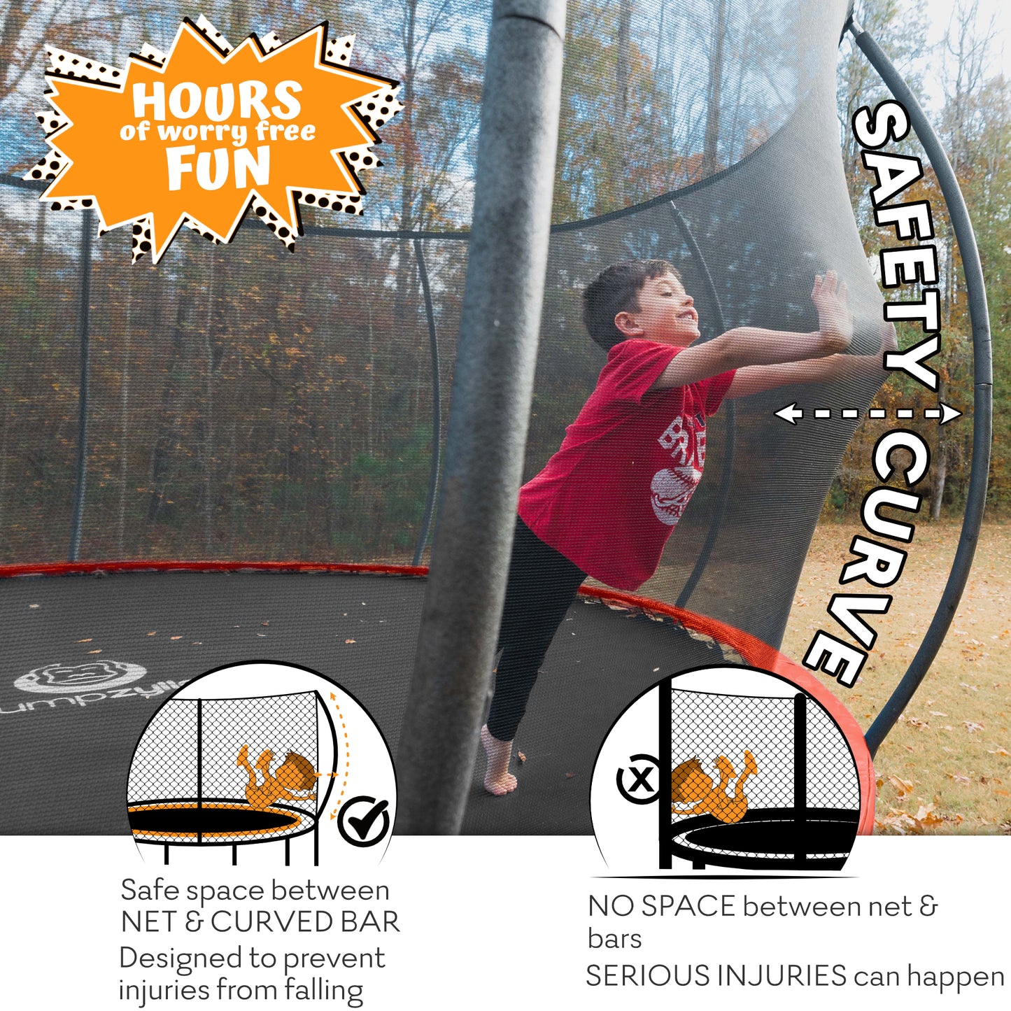 Jumpzylla 12FT Trampoline with Enclosure & Double Color Pad Cover