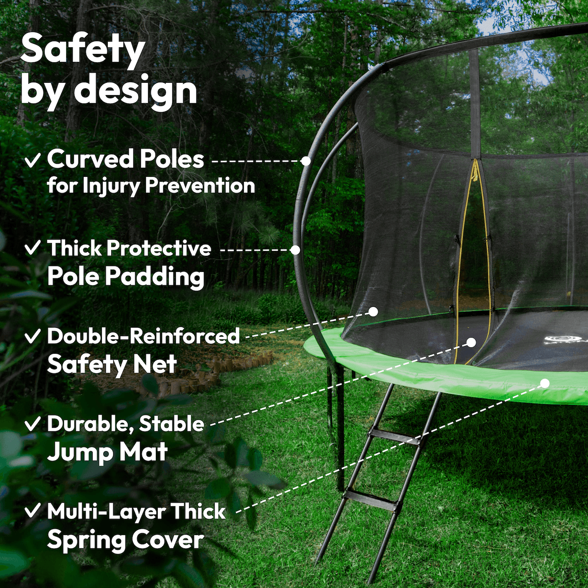 Jumpzylla Premium Trampoline with Extra Protection | ASTM Safety Certified