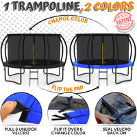 Thumbnail for Jumpzylla 15FT Trampoline with Enclosure & Double Color Pad Cover