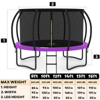 Thumbnail for Jumpzylla 12FT Trampoline with Enclosure & Double Color Pad Cover