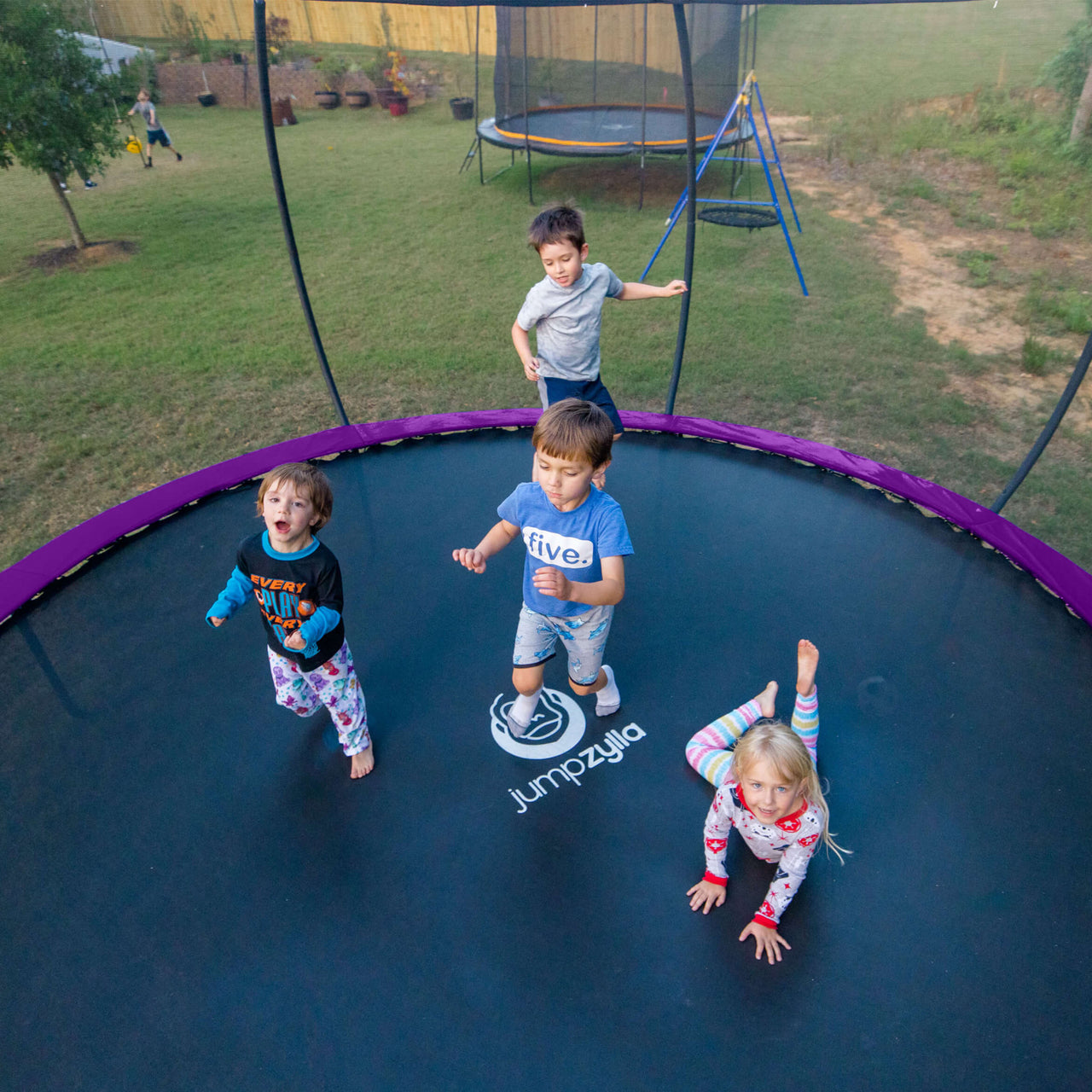 Jumpzylla 8FT Trampoline with Enclosure & Double Color Cover Pad