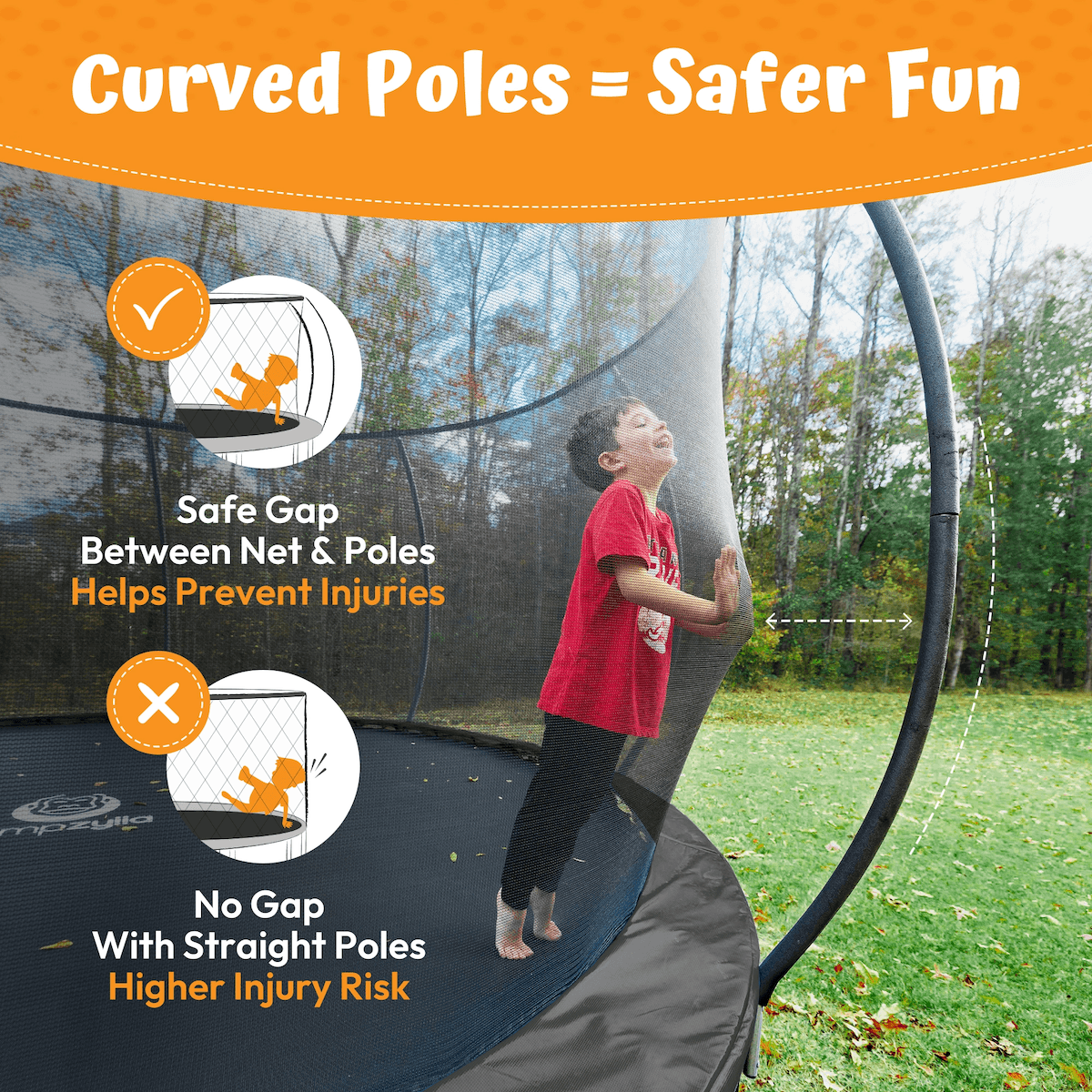 Jumpzylla Premium 12ft Trampoline with Extra Protection | ASTM Safety Certified