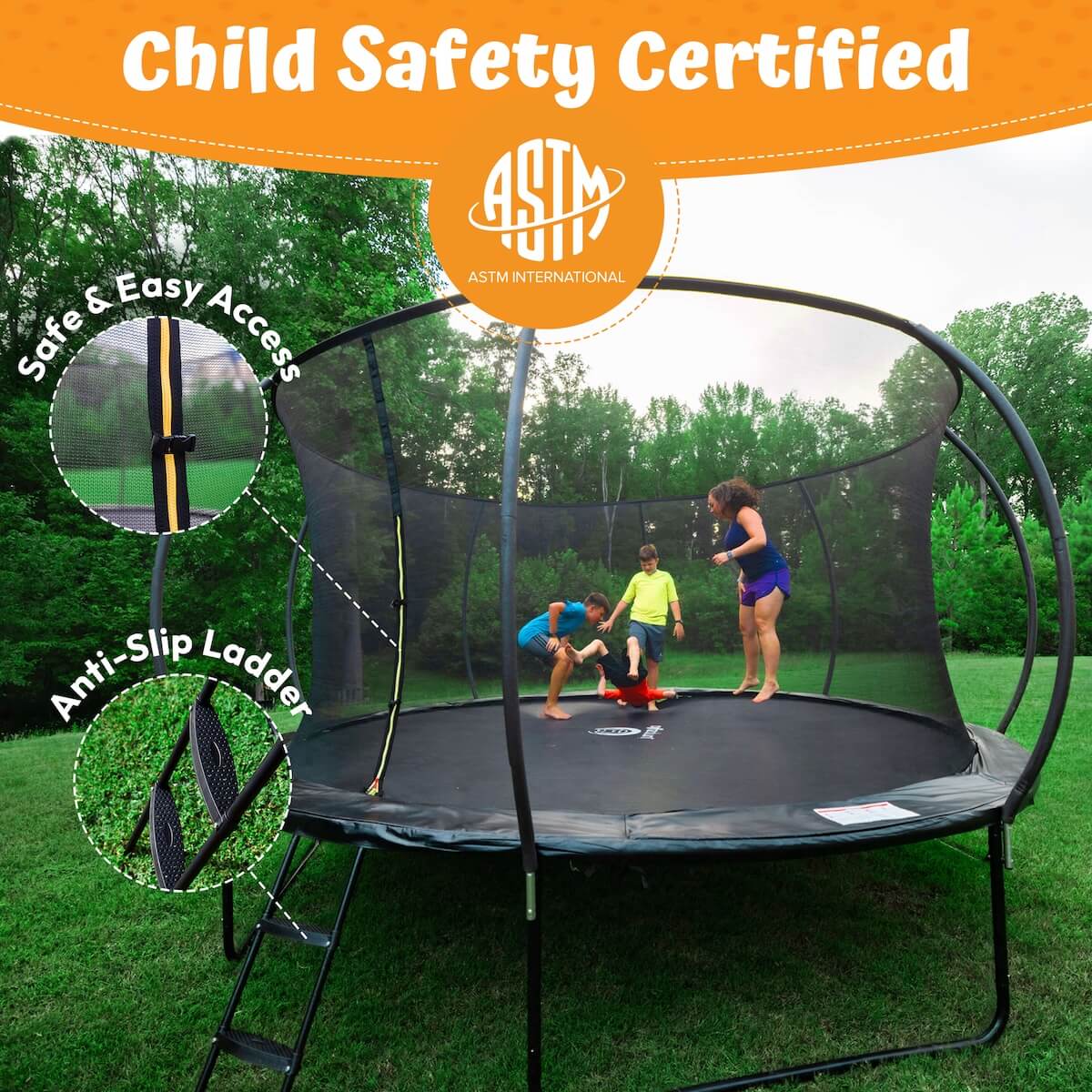 Jumpzylla Premium 8ft Trampoline with Extra Protection | ASTM Safety Certified