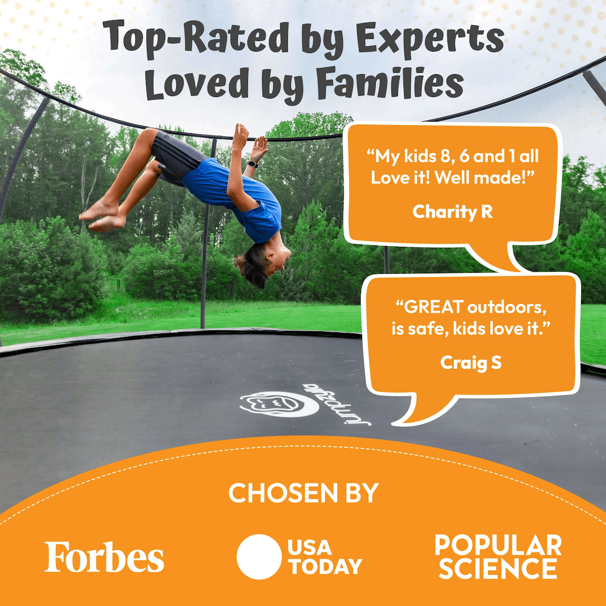 Jumpzylla Premium 14ft Trampoline with Extra Protection | ASTM Safety Certified